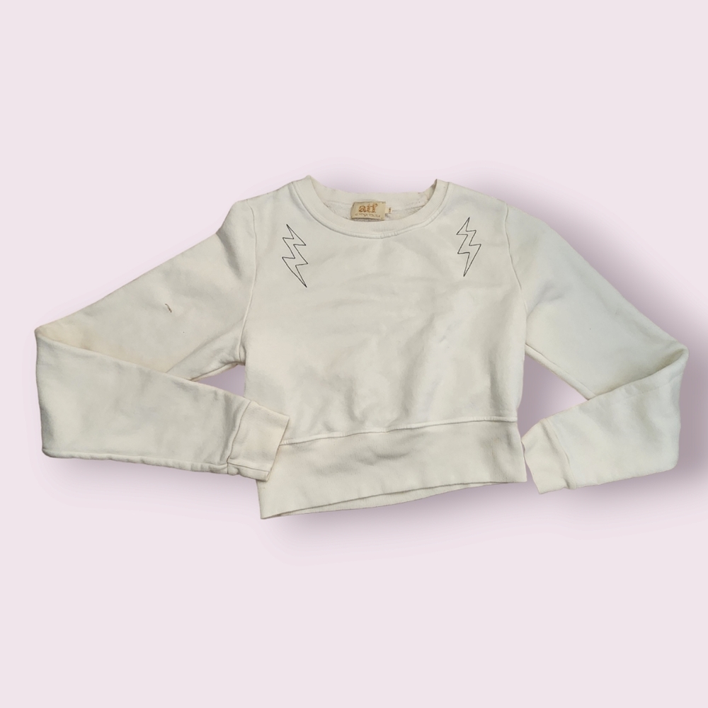 All Things Fabulous ATP Lightning Bolt Cropped Sweatshirt
